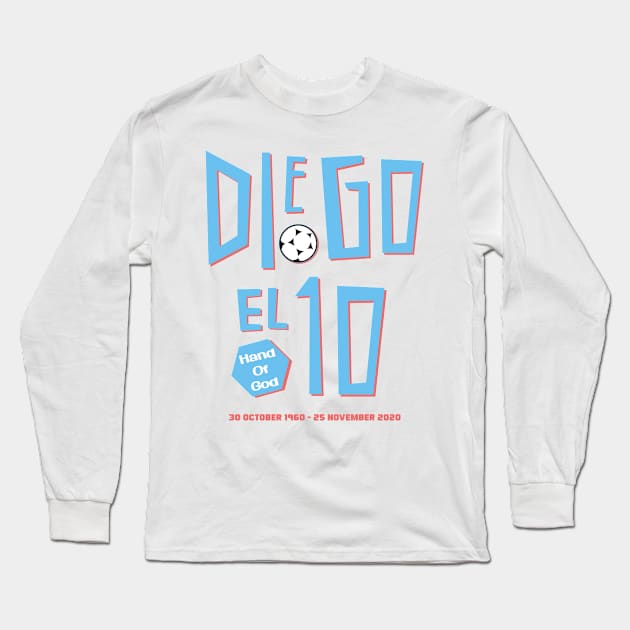 Diego El 10 Long Sleeve T-Shirt by queenpro